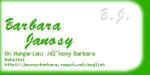barbara janosy business card